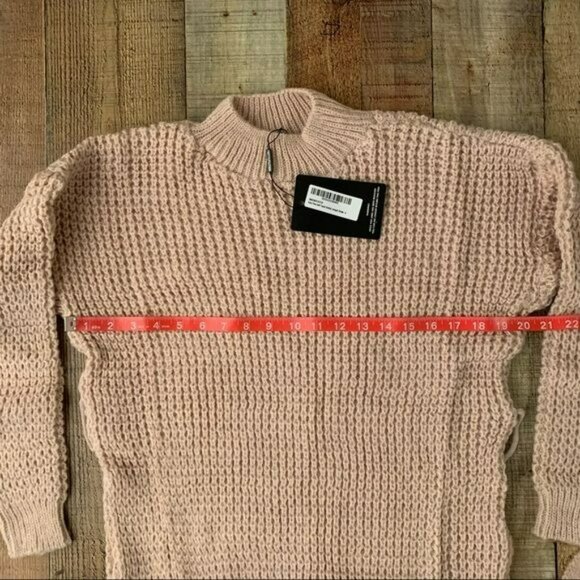 Pretty little thing pale pink soft touch belted jumper sweater oversized dress - Picture 5 of 9